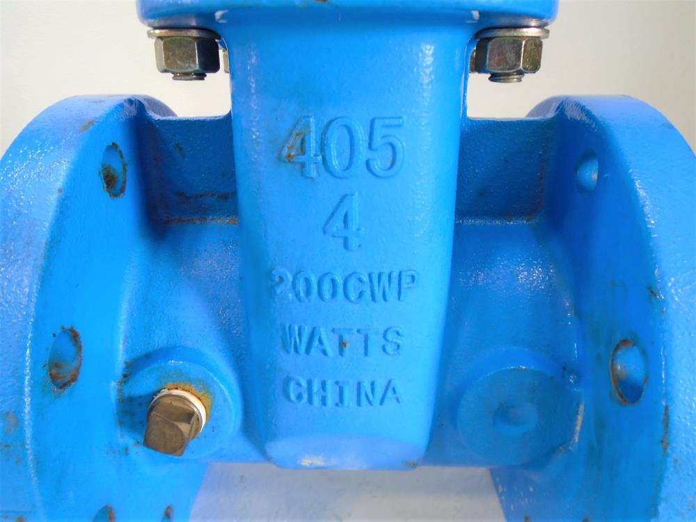 Watts 4" 200 CWP Resilient Wedge Gate Valve, Series 405, Cast Iron